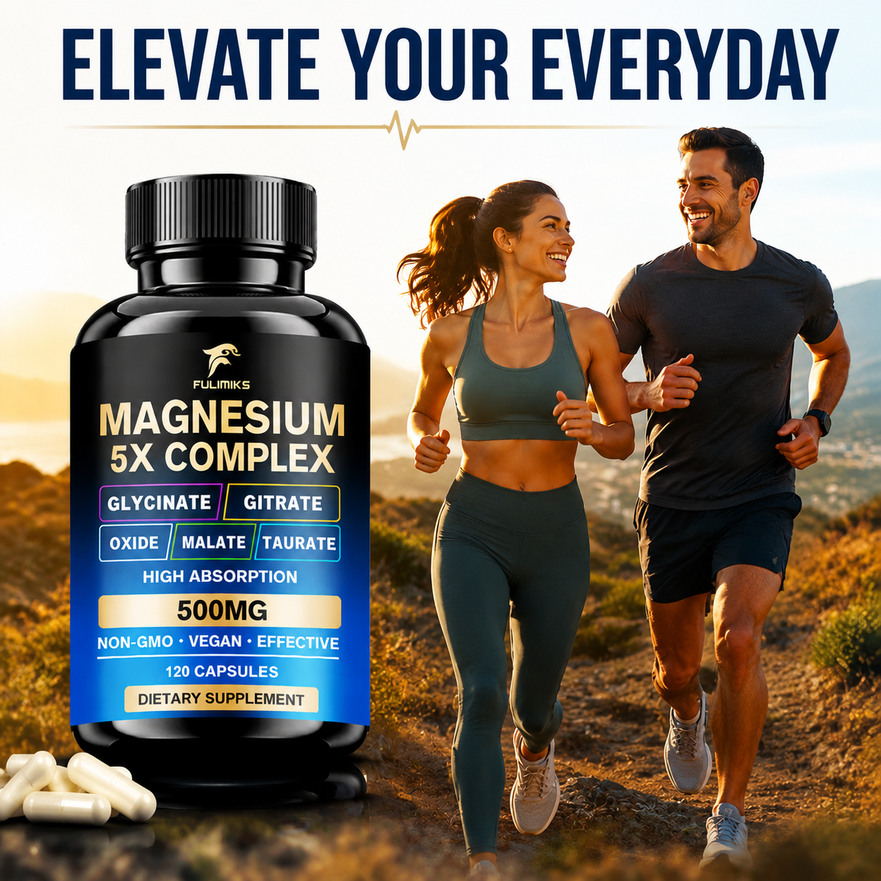 Health Wellness Usa - Magnesium Complex Extra Strength 500mg, Stress,