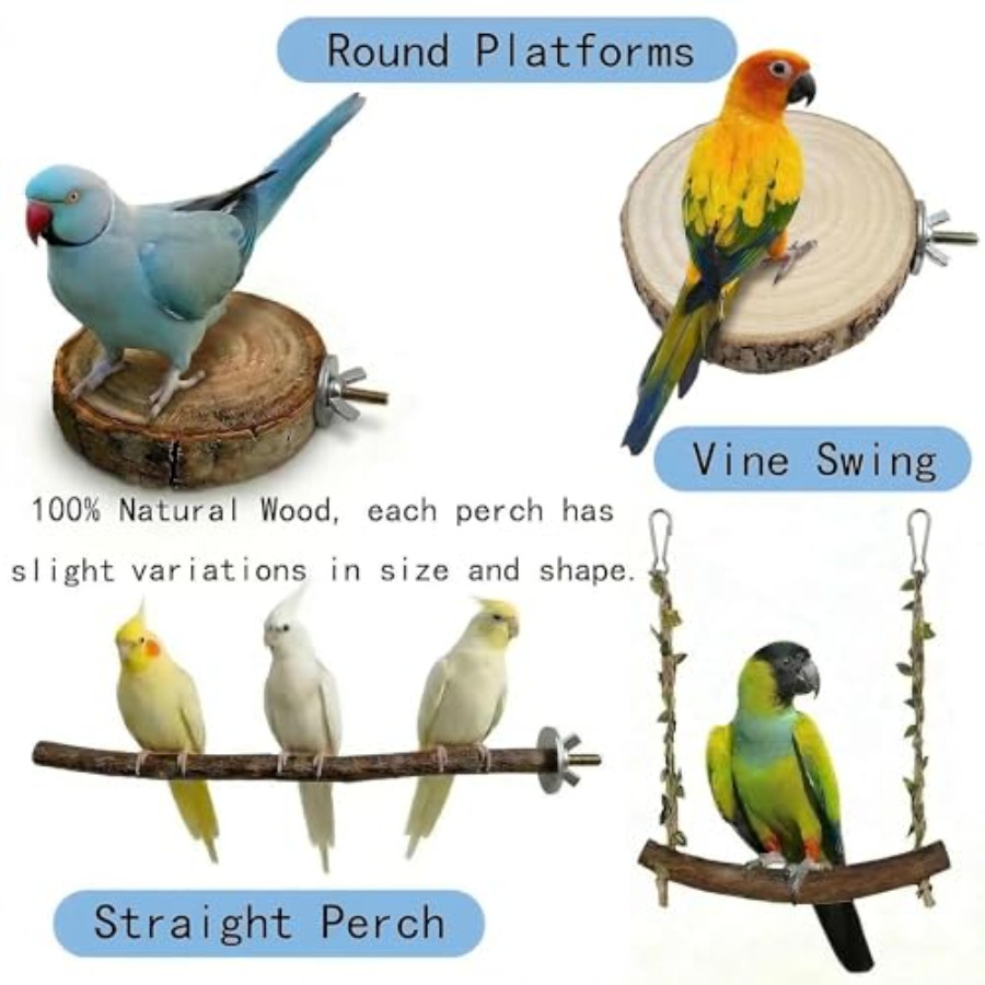 8PCS natural wood bird perches - Health & Wellness Therapy Center 리뷰 및 가격